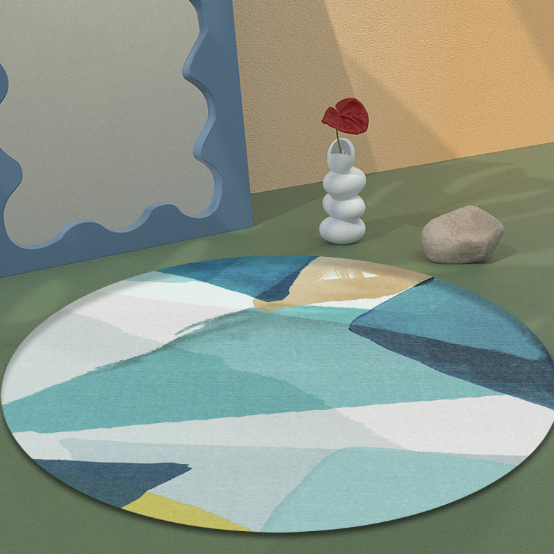BowLift | Pastel Watercolor Abstract Rug Polypropylene New Rug Machine Washable Non-Slip Rug for Living Room