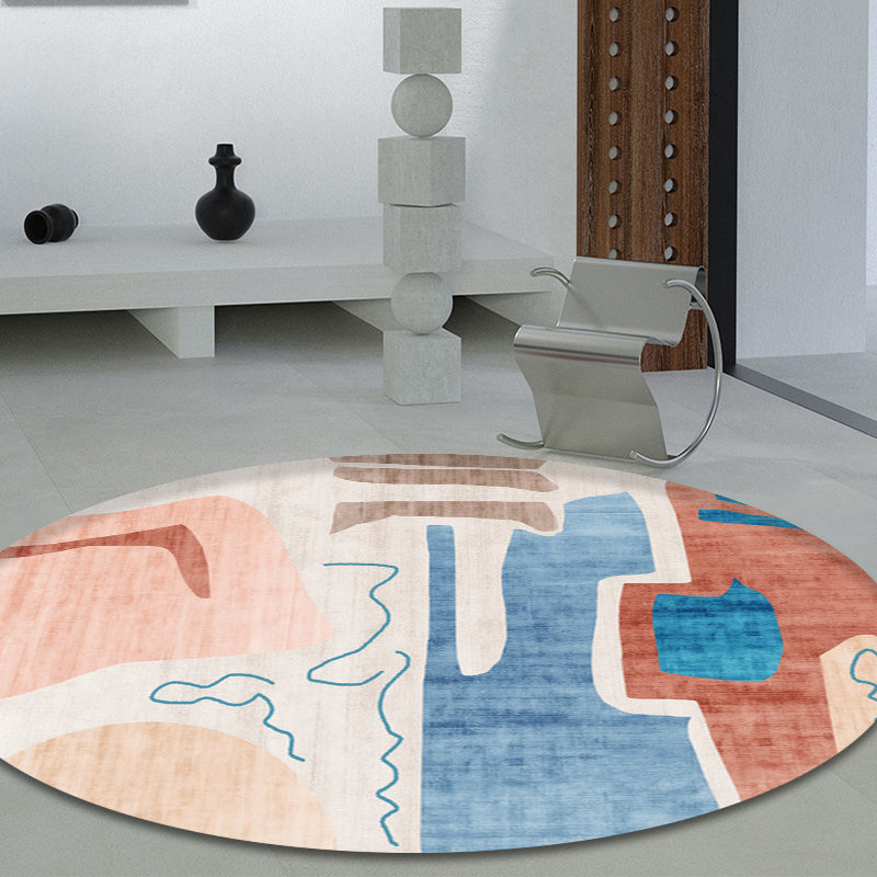 BowLift | Pastel Watercolor Abstract Rug Polypropylene New Rug Machine Washable Non-Slip Rug for Living Room