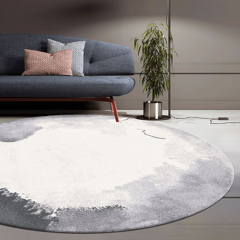 BowLift | Circular Industrial Style Carpet with Multicolor Cement Pattern Pet Friendly Polyester Carpet for Room