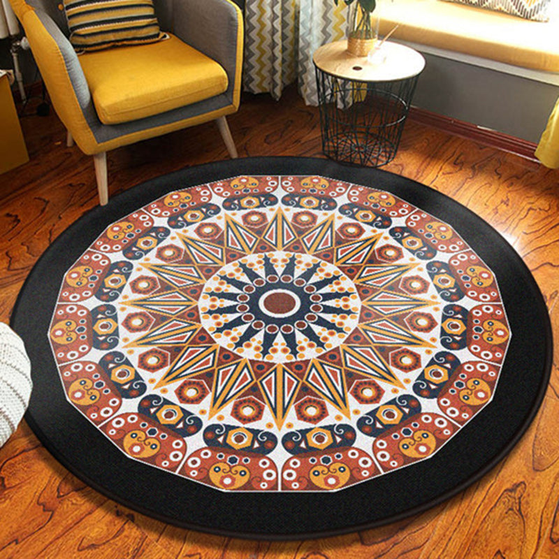 BowLift | Yellow and black bedroom rug Americana Southwest rug polyester washable area rug