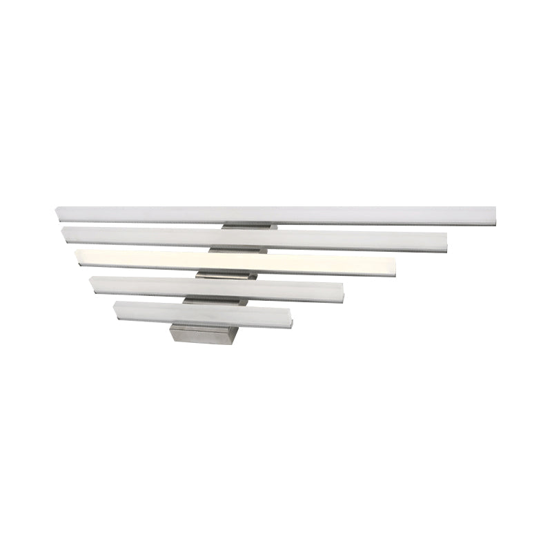 BowLift | 16"/31.5"/47" W Acrylic Straight Makeup Lamp Minimalism Chrome LED Wall Mounted Light in Chrome