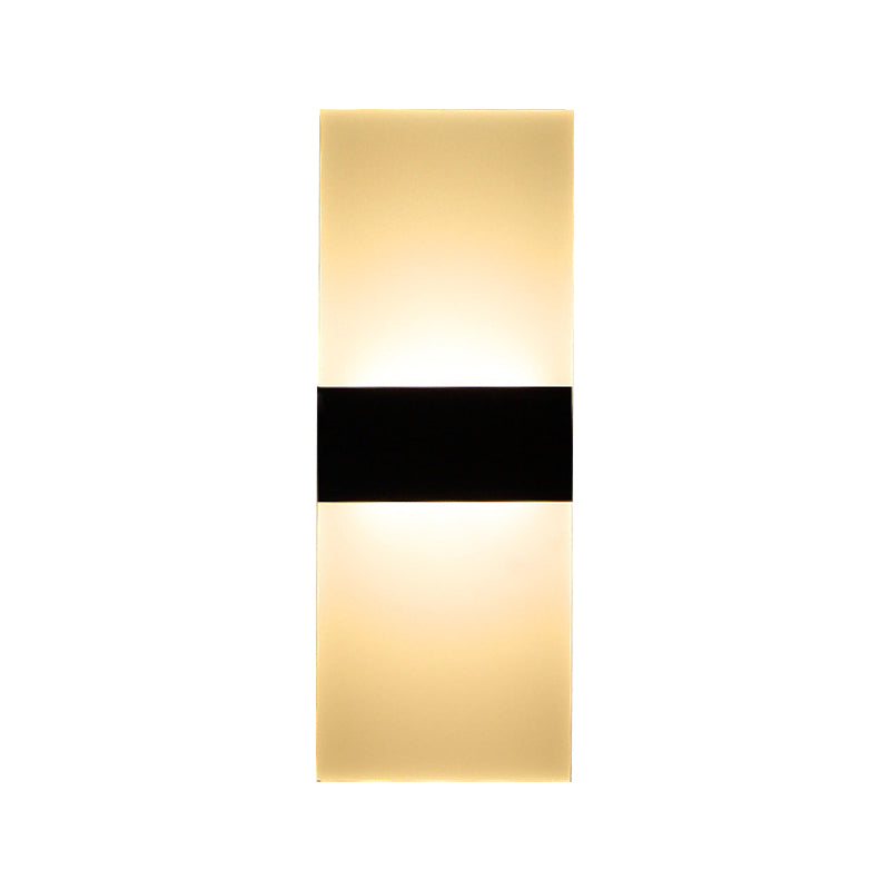 BowLift | Black/White Rectangular LED Wall Light Minimalist Acrylic Thinnest Wall Mounted Lamp in Warm/White Light, 11.5"/16" B