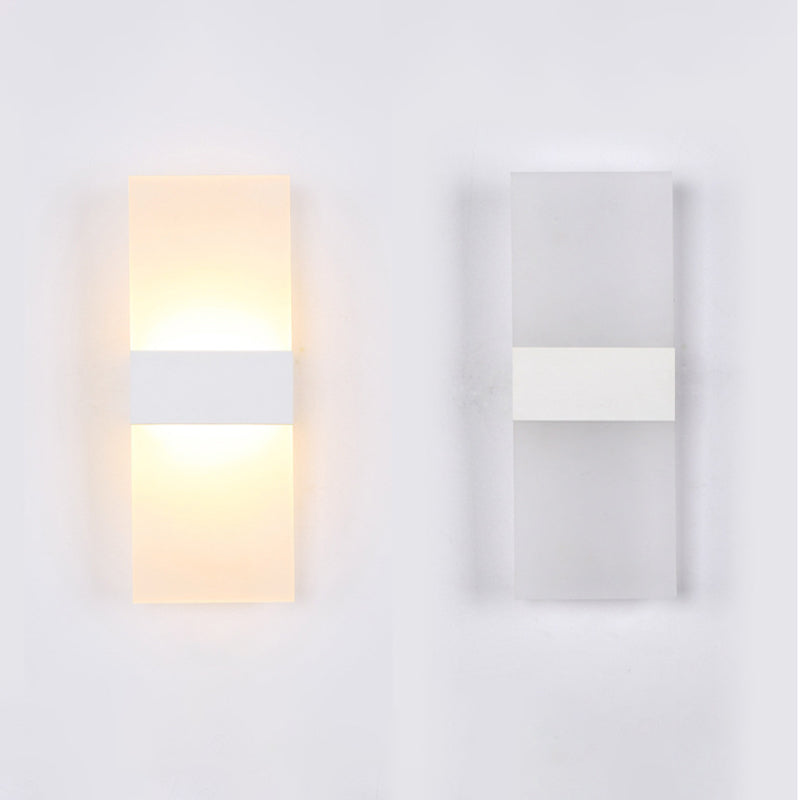 BowLift | Black/White Rectangular LED Wall Light Minimalist Acrylic Thinnest Wall Mounted Lamp in Warm/White Light, 11.5"/16" B