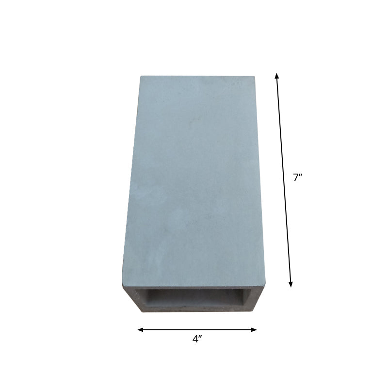 BowLift | Cube/Cuboid Cement Flush Mount Wall Light Nordic 1 Head Gray Up Down Sconces Light for Stairs, 4"/5"/7" Wide