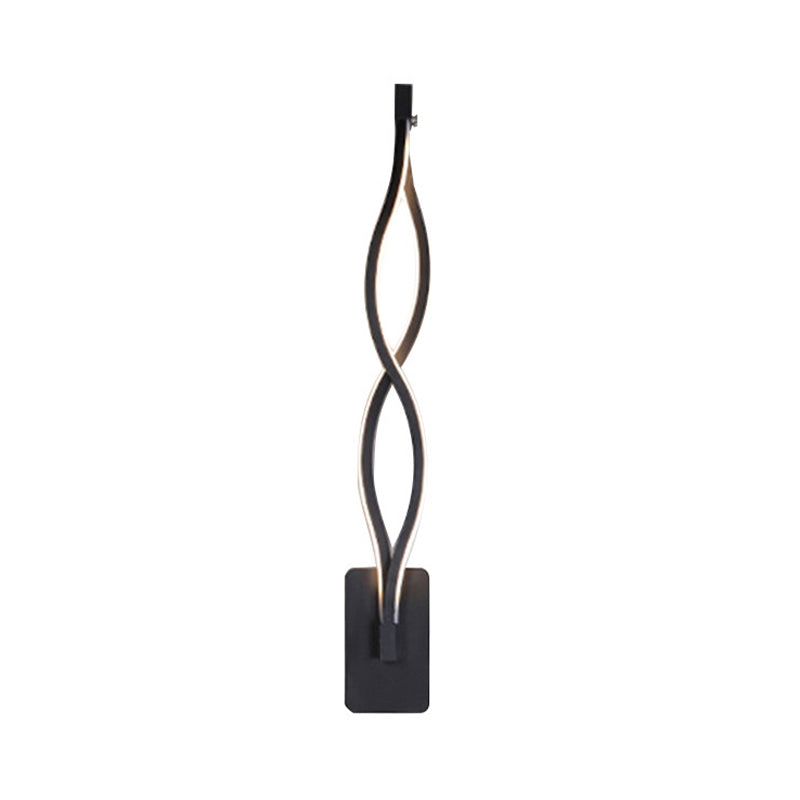 BowLift | Minimalistic LED Wall Spotlight Black/White Wavy/Musical Nocturne/Combined Wall Lamp with Acrylic Shade for Bedroom