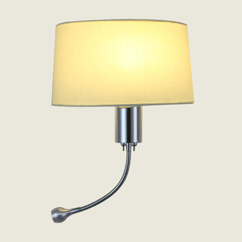 BowLift | Half-Empire Shadow Flush Wall Light Modern Fabric 1 Head Bedroom Spotlight Reading Wall Light in Black/Beige/White