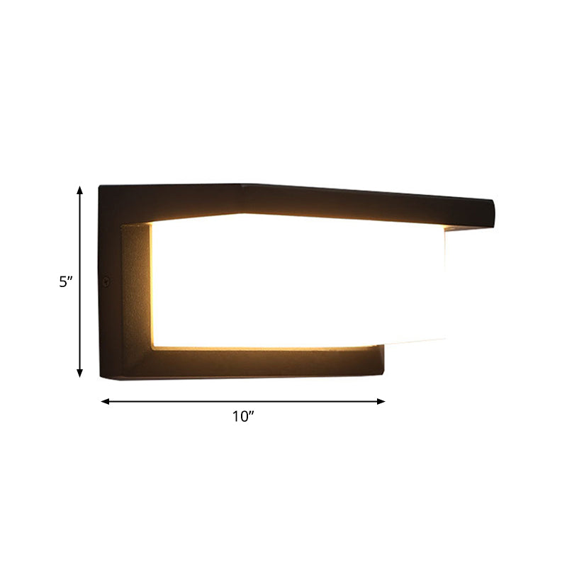 BowLift | Arc/Rectangle/Oblong LED Wall Light Contemporary Aluminium Black Flush Mount Wall Light for Courtyard