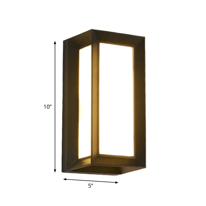 BowLift | Arc/Rectangle/Oblong LED Wall Light Contemporary Aluminium Black Flush Mount Wall Light for Courtyard