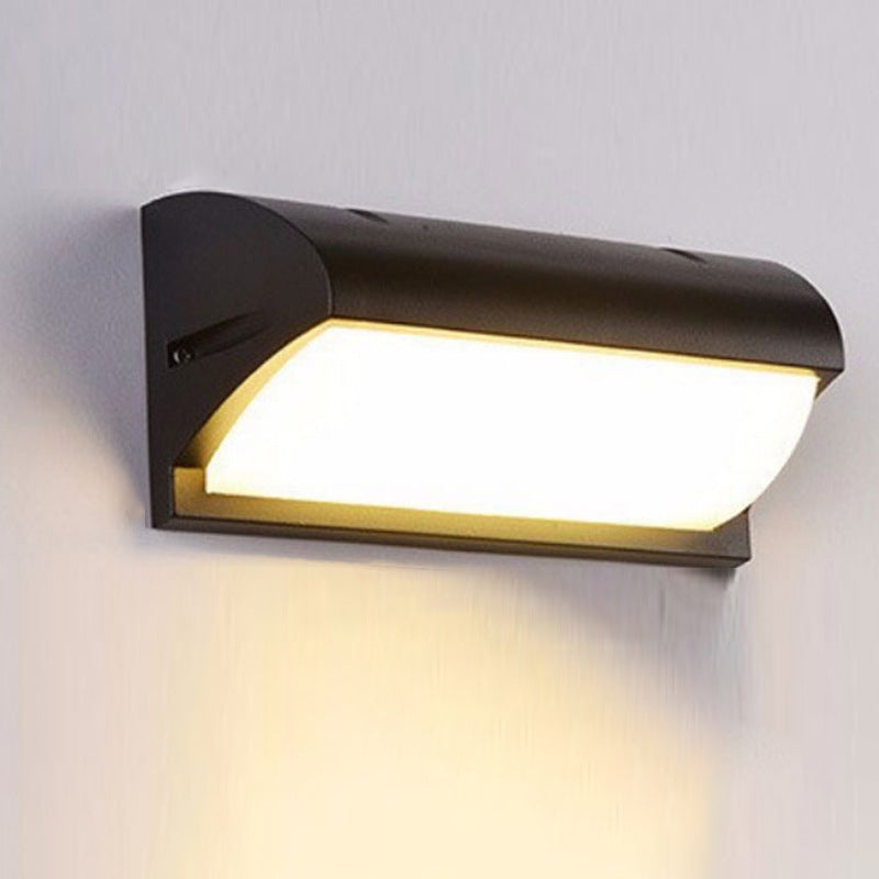 BowLift | Arc/Rectangle/Oblong LED Wall Light Contemporary Aluminium Black Flush Mount Wall Light for Courtyard