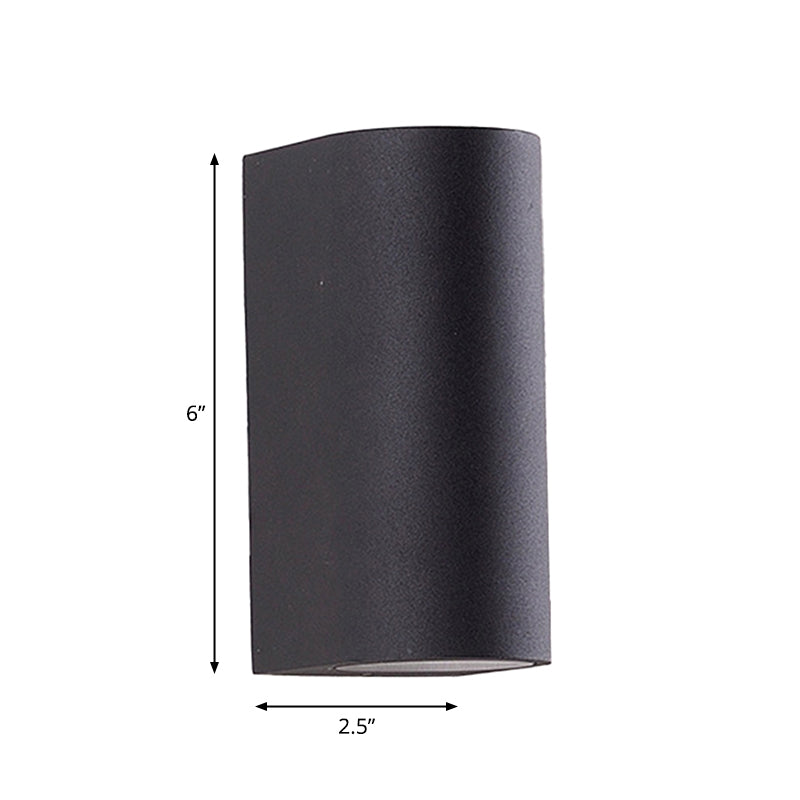 BowLift | Black Small/Big Cylinder Wall Lamp Minimalist Aluminum LED Flush Wall Light for Outdoor Areas