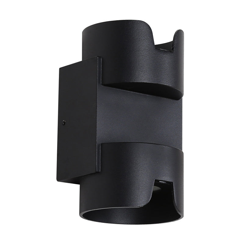 BowLift | Patio LED Ceiling Recessed Wall Lamp Simple Black Up Down Light with Cylinder Metal Shade