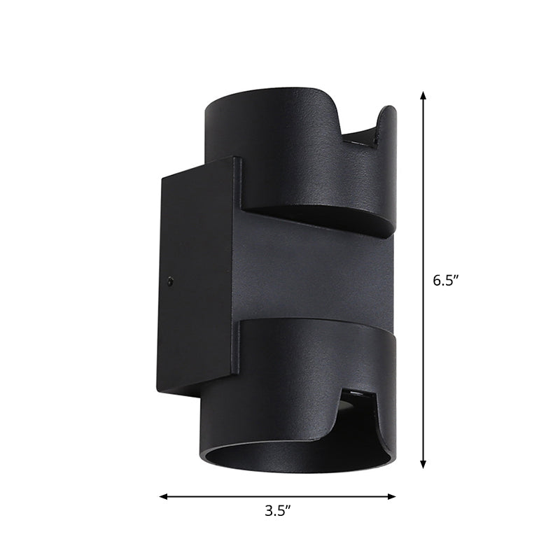 BowLift | Patio LED Ceiling Recessed Wall Lamp Simple Black Up Down Light with Cylinder Metal Shade