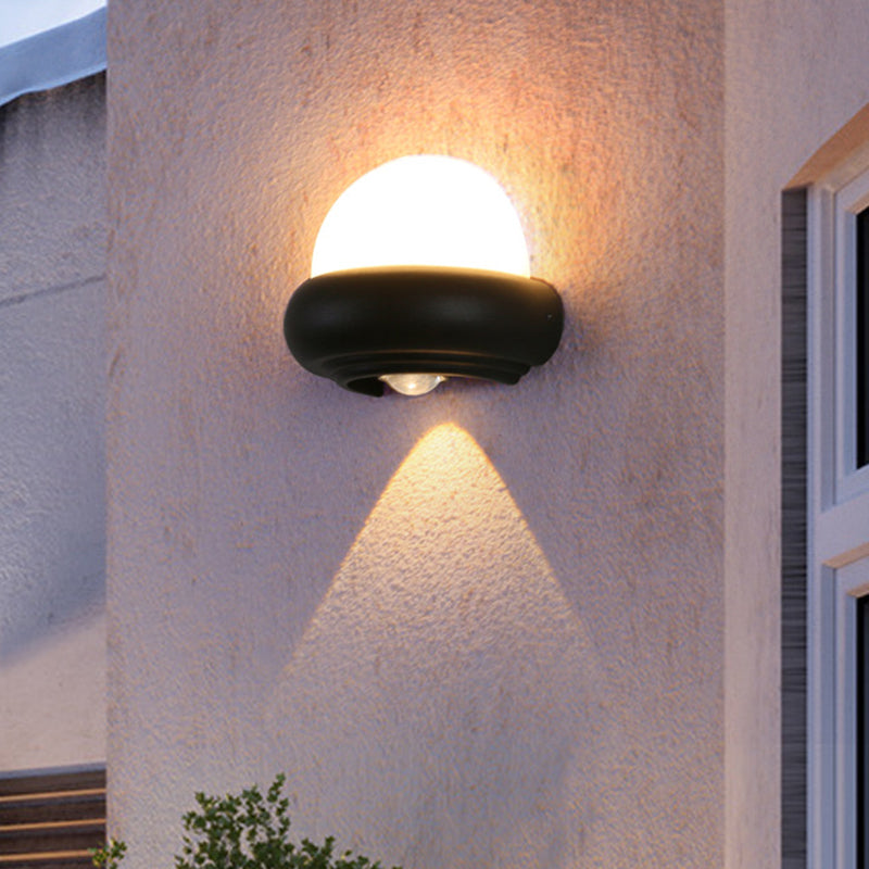 BowLift | Plastic Ball Flush Wall Lamp Contemporary 1/2-Light Black Wall Lighting for Patio