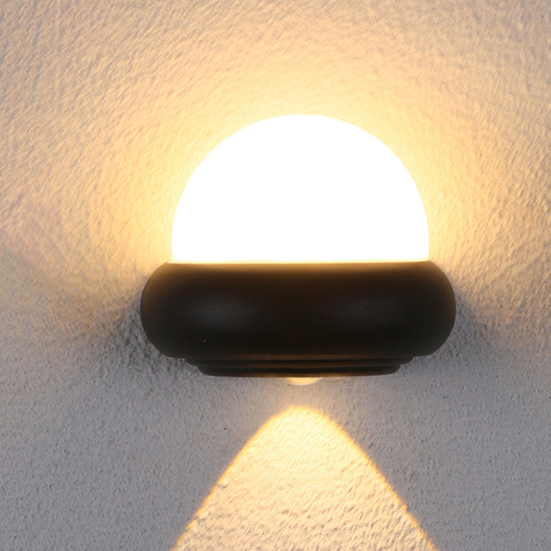 BowLift | Plastic Ball Flush Wall Lamp Contemporary 1/2-Light Black Wall Lighting for Patio