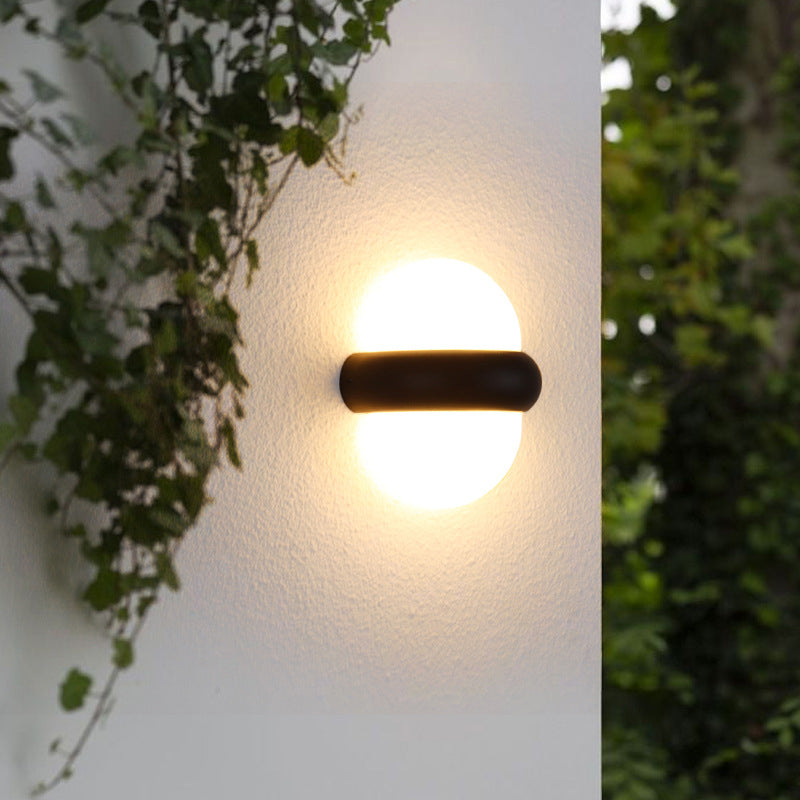 BowLift | Plastic Ball Flush Wall Lamp Contemporary 1/2-Light Black Wall Lighting for Patio