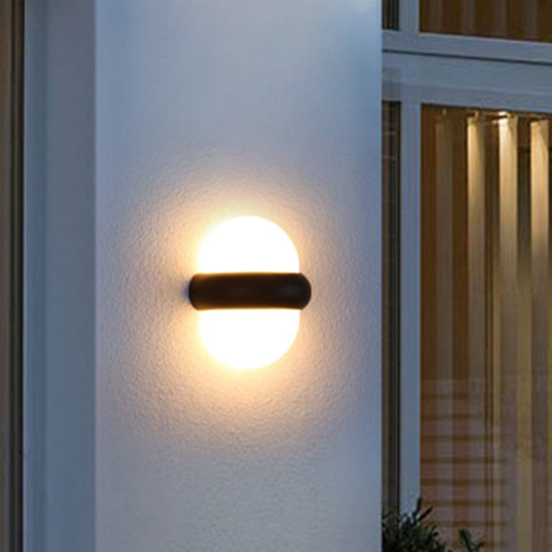 BowLift | Plastic Ball Flush Wall Lamp Contemporary 1/2-Light Black Wall Lighting for Patio