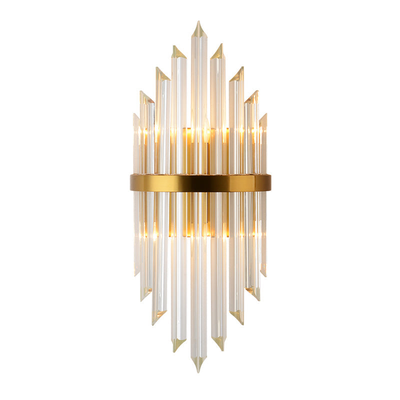 BowLift | 1/2/3-Bulb Living Room Wall Light Modern Gold Wall Light with Flute/3-Tier/Cylinder Crystal Shade