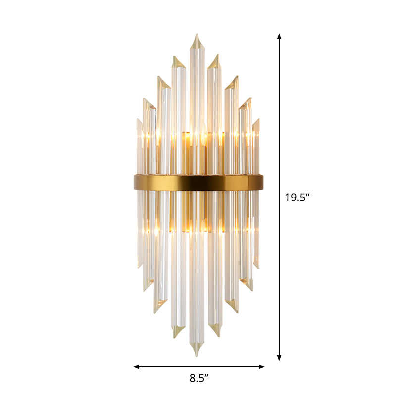 BowLift | 1/2/3-Bulb Living Room Wall Light Modern Gold Wall Light with Flute/3-Tier/Cylinder Crystal Shade