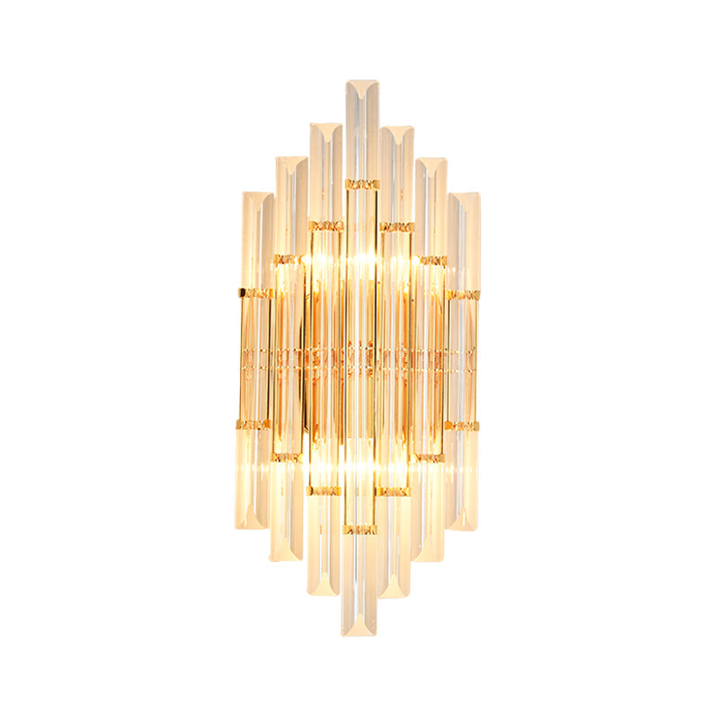 BowLift | 1/2/3-Bulb Living Room Wall Light Modern Gold Wall Light with Flute/3-Tier/Cylinder Crystal Shade