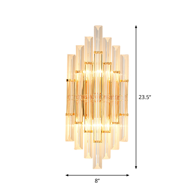 BowLift | 1/2/3-Bulb Living Room Wall Light Modern Gold Wall Light with Flute/3-Tier/Cylinder Crystal Shade