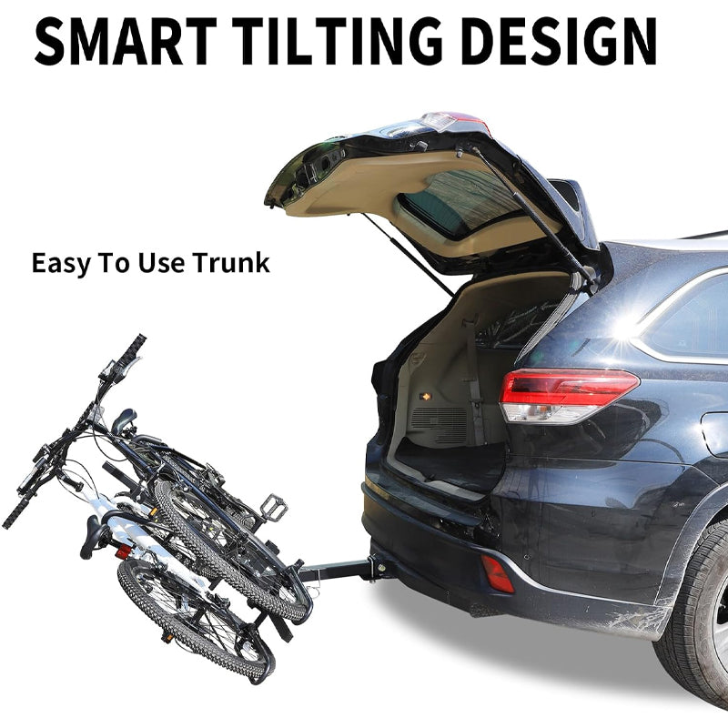 BowLift | 2-Bike Hitch Bike Rack 90 lbs Capacity Tiltable Bicycle Carrier Rack with Hitch Tightener and Strap