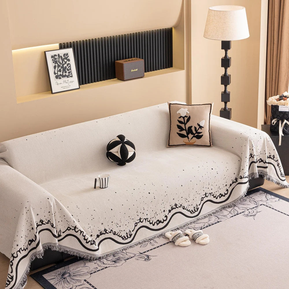 BowLift | Cursive Glittering Chenille Sofa Cover