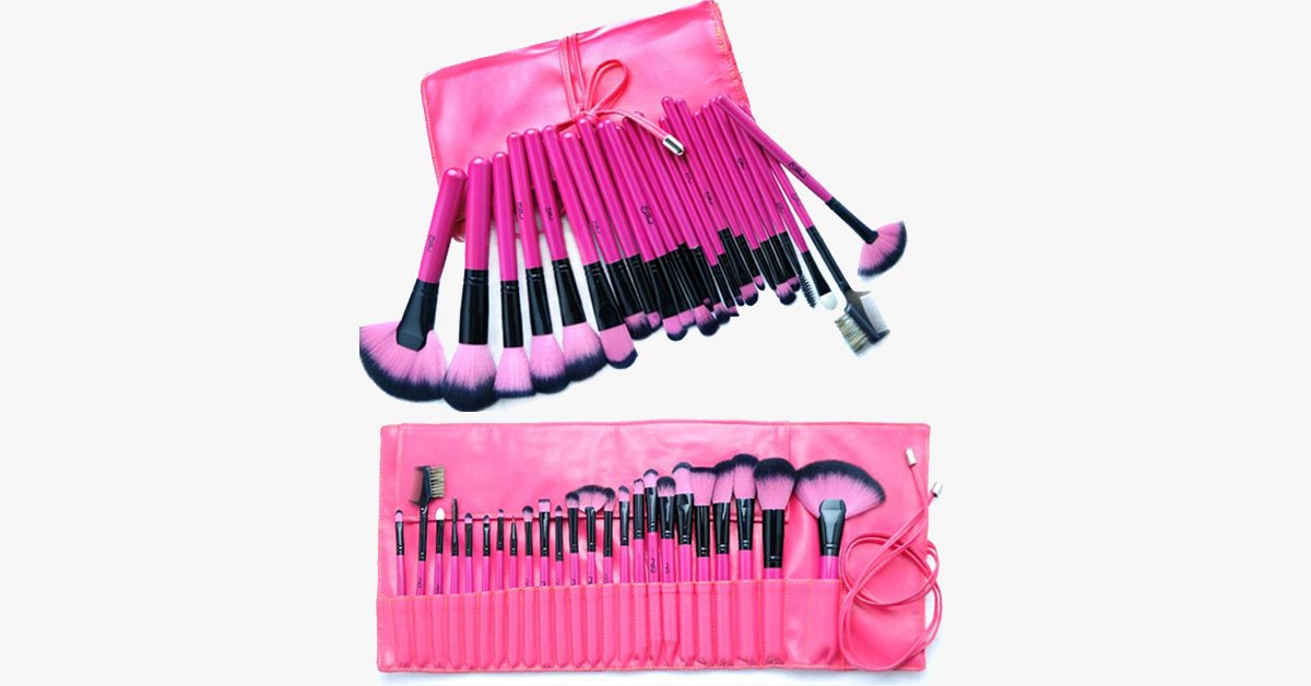 BowLift | Hot Pink 24-Piece Makeup Brush Set