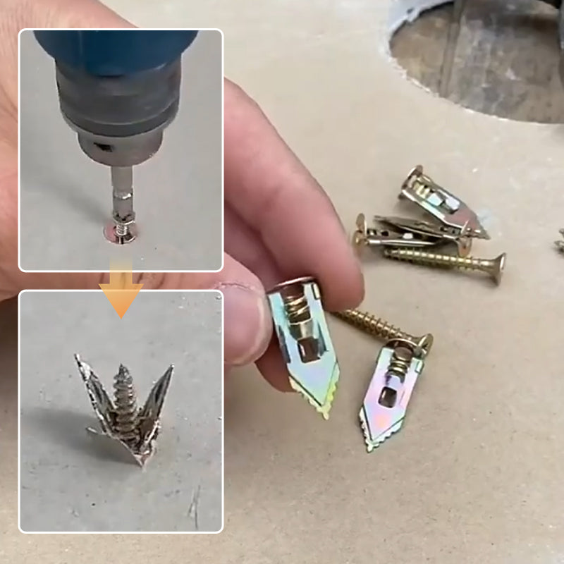 BowLift | Drywall Expansion Anchors + High Strength Zinc Screws Kit (Pack of 100)