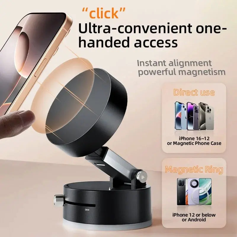 BowLift | Foldable Magnetic Phone Holder with Strong Vacuum Adhesion