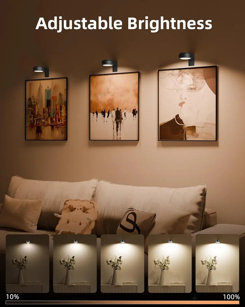 BowLift | Magnetic LED Picture Light – Cordless, Dimmable & Rechargeable