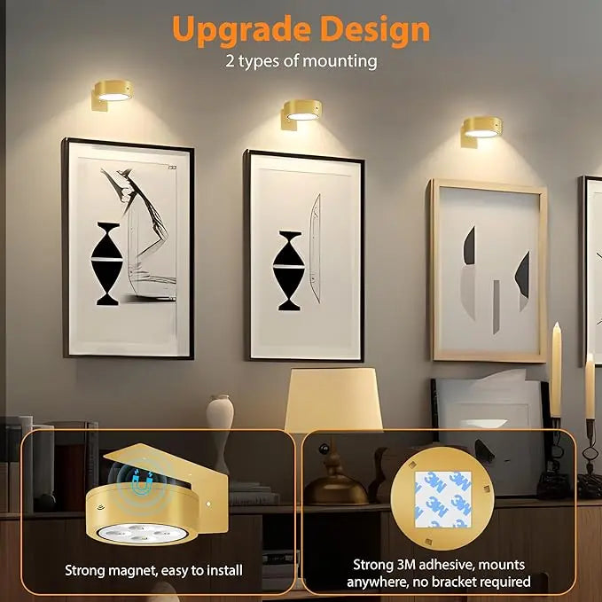 BowLift | Magnetic LED Picture Light – Cordless, Dimmable & Rechargeable