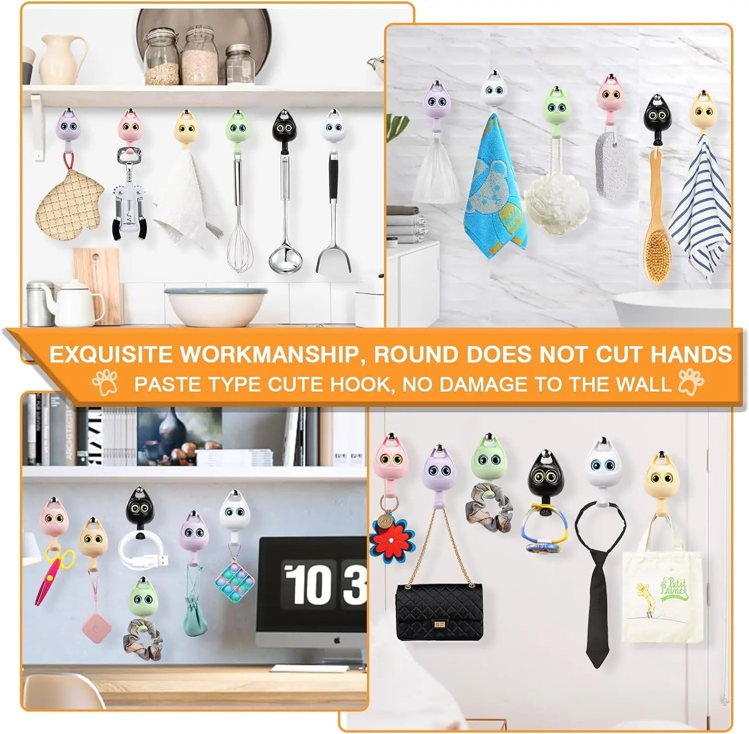 BowLift | Self-adhesive Cat Hooks – Cute, Sturdy & No Drilling