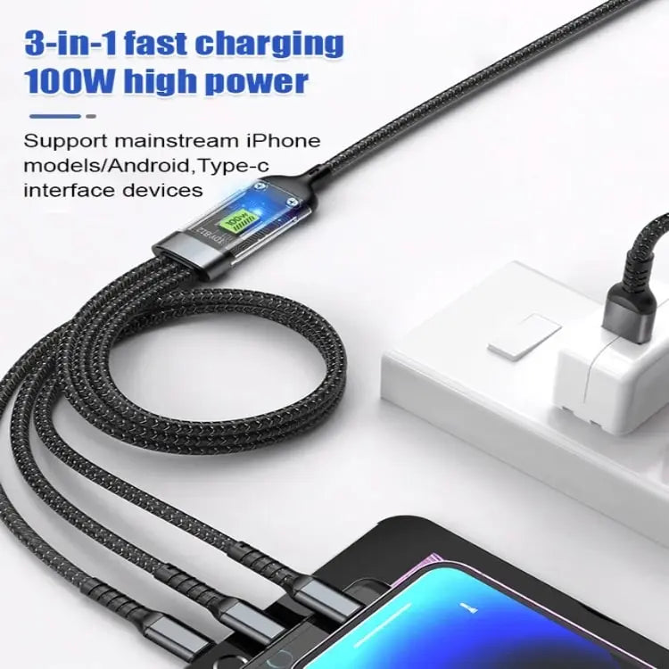 BowLift | 3-in-1 Quick Charging Cable with LED Display
