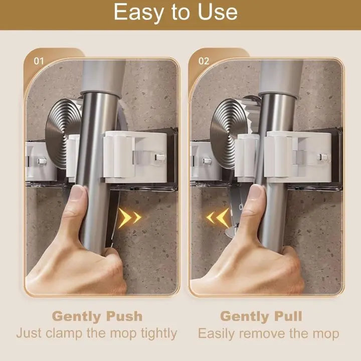 BowLift | Strong broom holder without drilling – Space-saving & safe storage