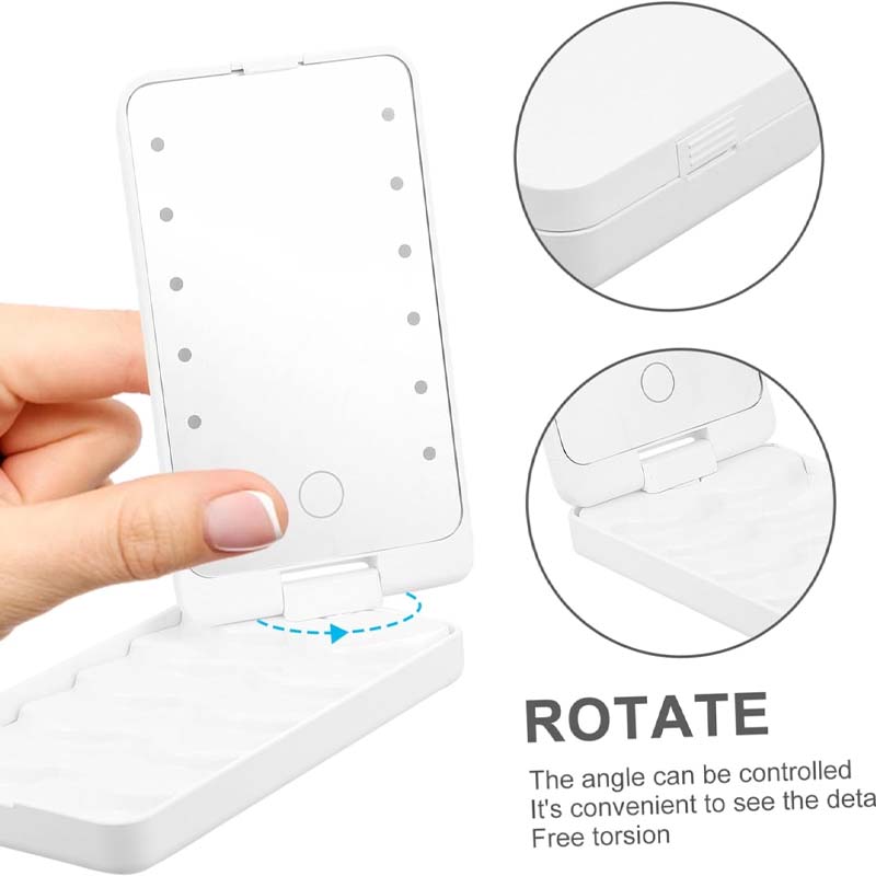 BowLift | Travel makeup brush set with LED light mirror