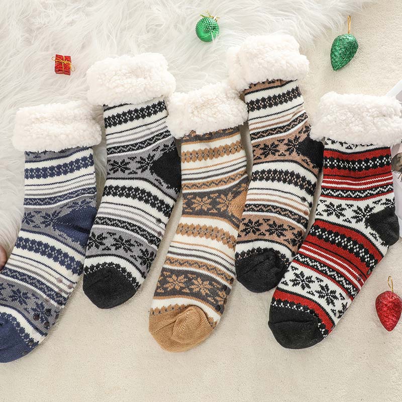 BowLift | Snowflake Ultra-thick Cashmere Slipper Home Socks