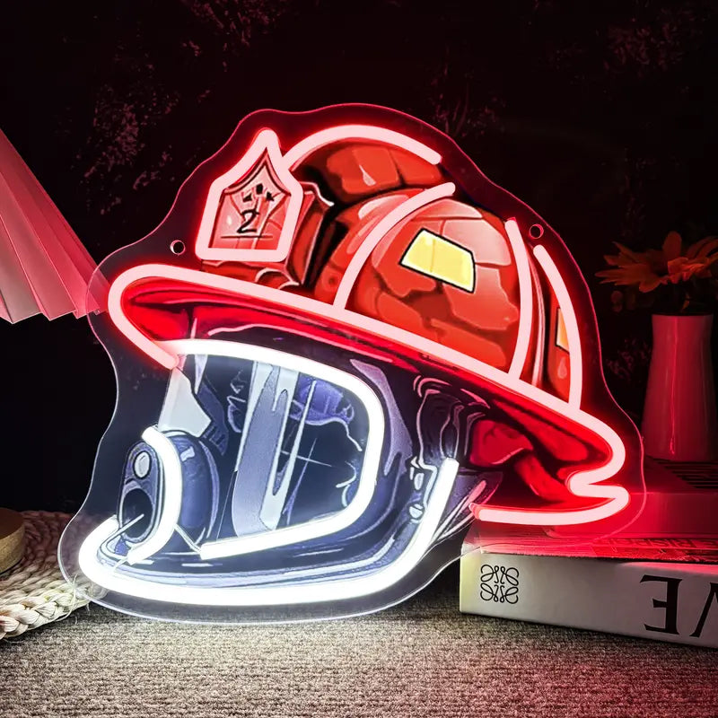 BowLift | Firefighter Helmet Neon Sign