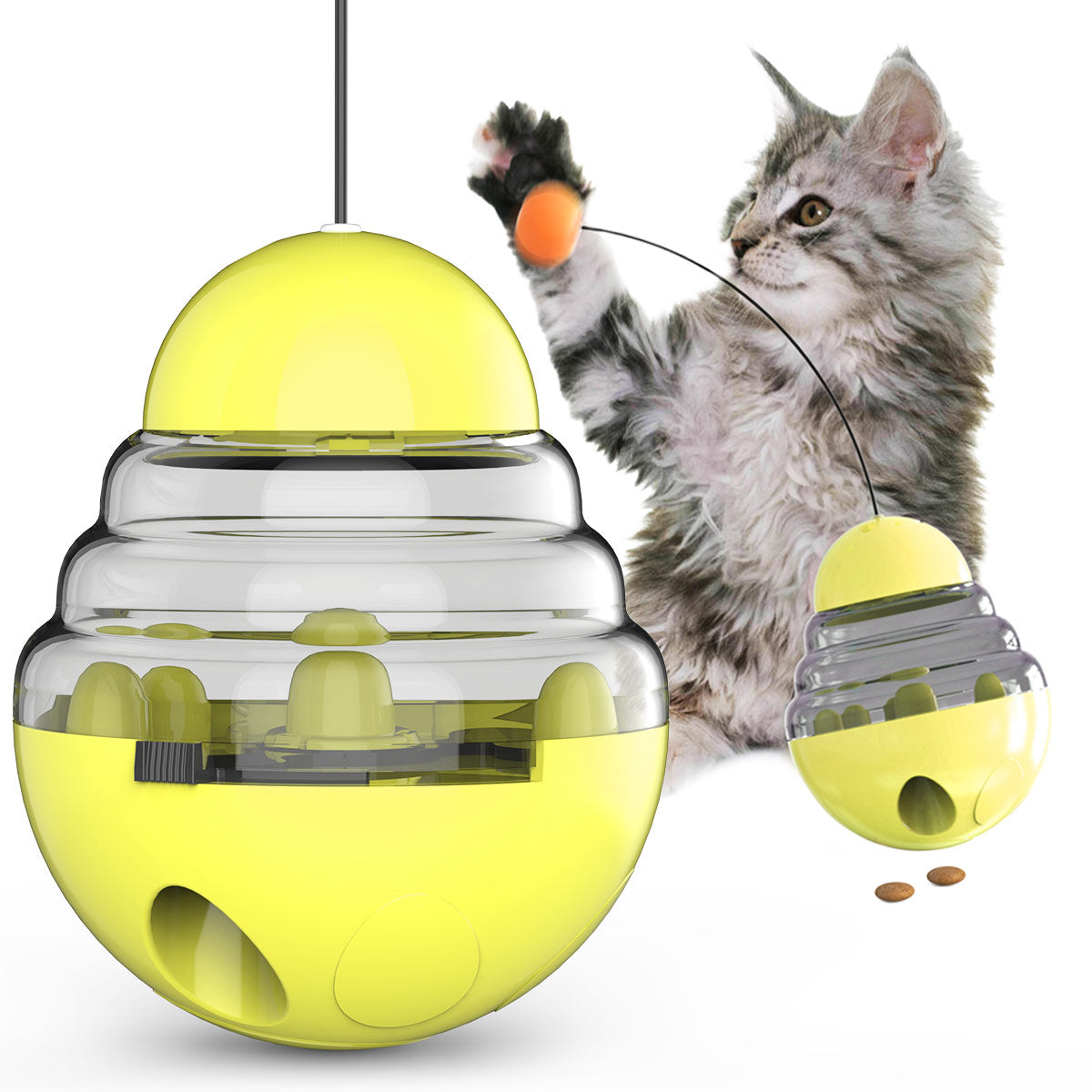 Wobble Food Teaser – Interactive Feeder Ball & Stick for Cats