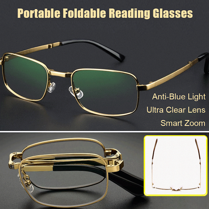 BowLift | Elderly metal frame resin folding reading glasses