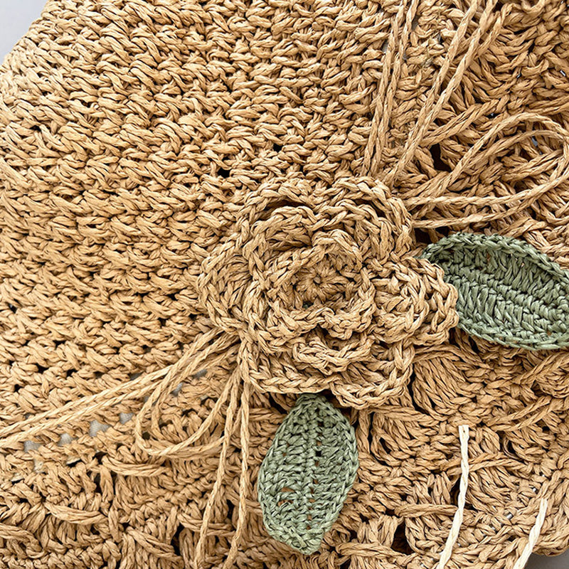 BowLift | Elegant Crochet Straw Hat with Ruffle Detail