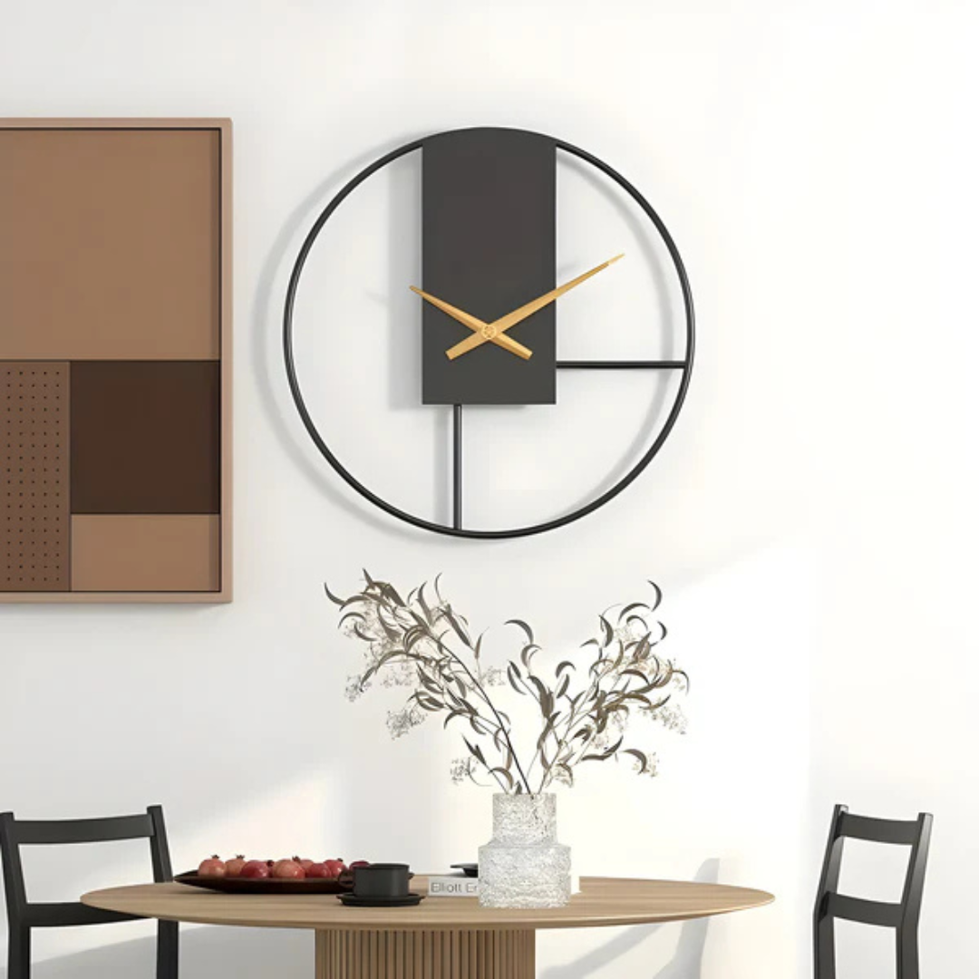 BowLift | Aurum | Minimalist Silent Wall Clock – Stylish Large Decorative Timepiece