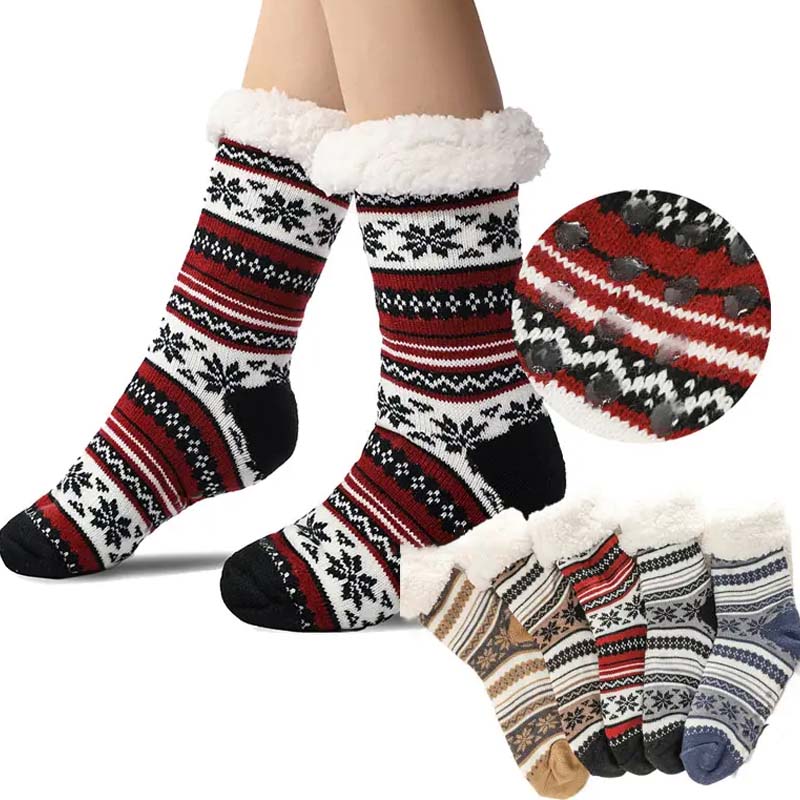 BowLift | Snowflake Ultra-thick Cashmere Slipper Home Socks