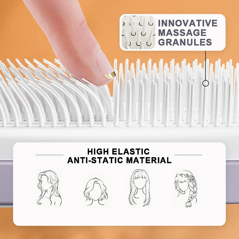 BowLift | Self-cleaning anti-static massage comb