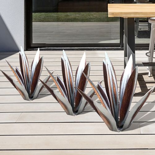BowLift | Eternal Agave – Handcrafted Rust-Proof Metal Garden Sculpture for Indoor & Outdoor Decor