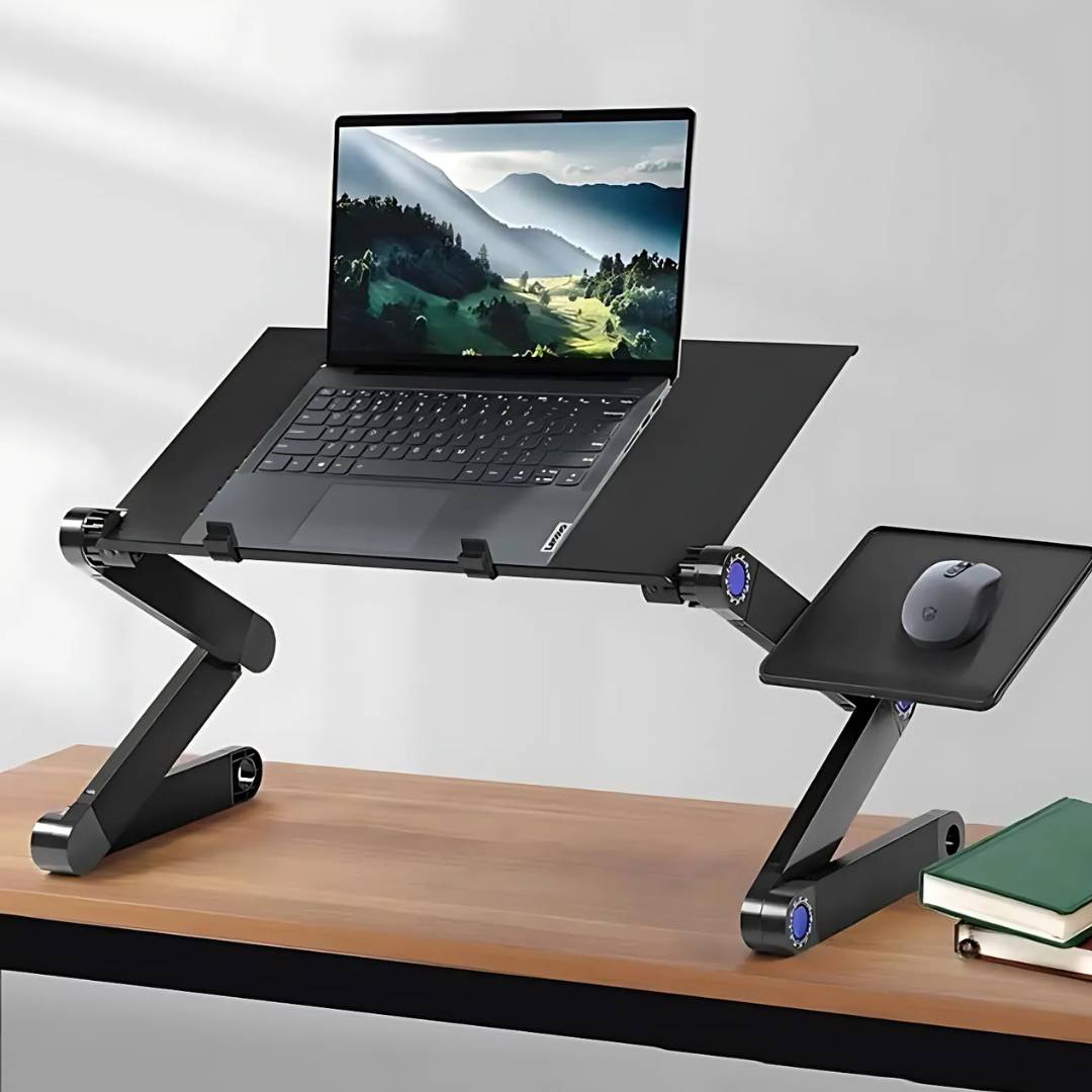 BowLift | Adjustable Laptop Stand for Bed, Couch & Desk - Ergonomic Design with Cooling Function for Comfort and Productivity