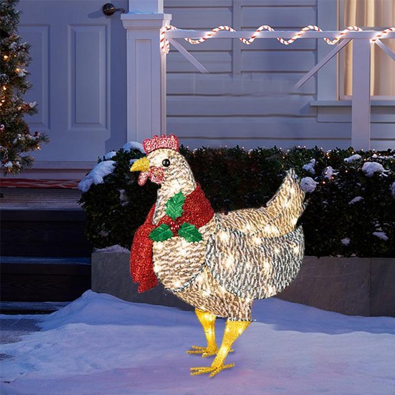 BowLift | Bright Chicken with Scarf Christmas Decoration