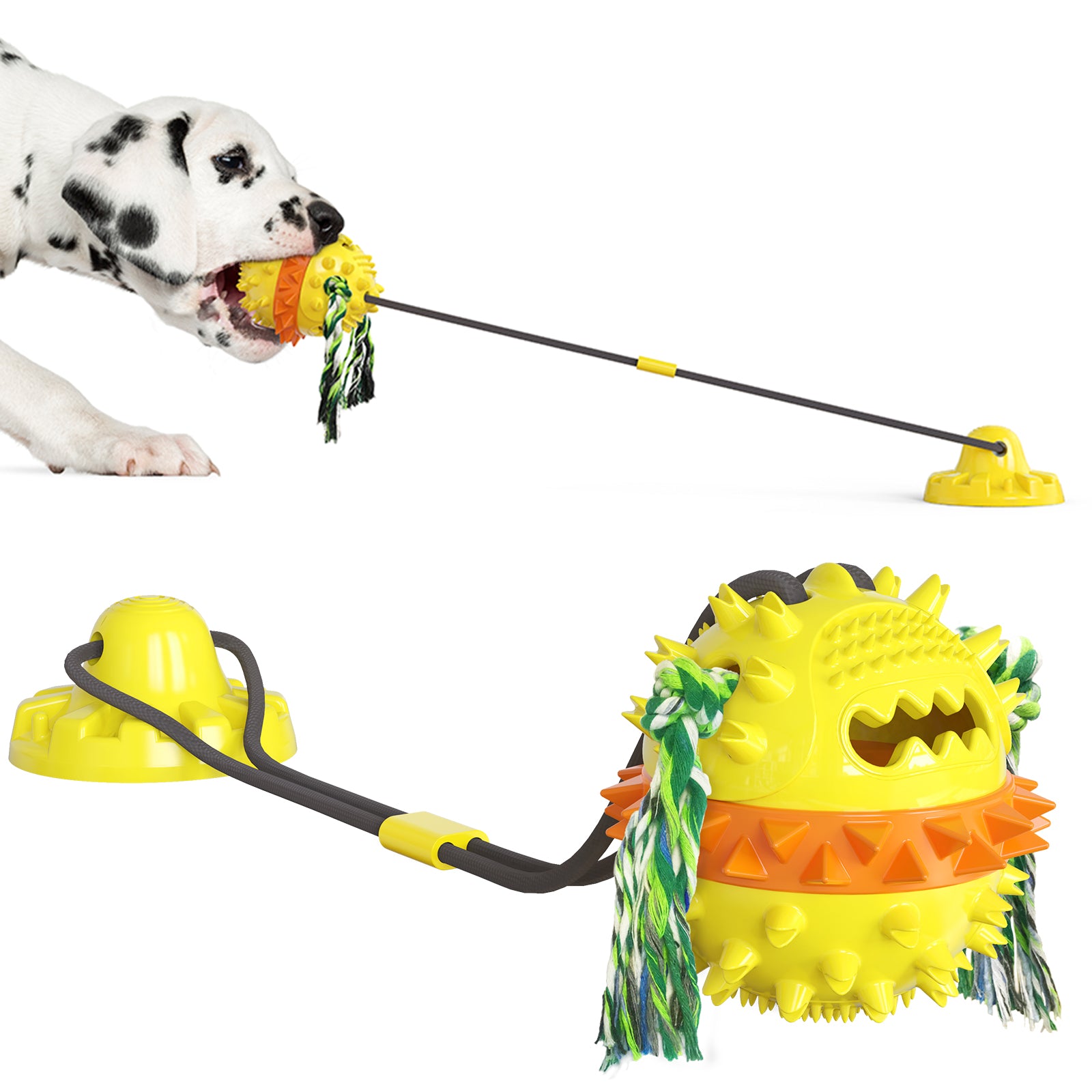 Suction Cup Chew Ball – Food-Dispensing & Sound Toy for Dogs