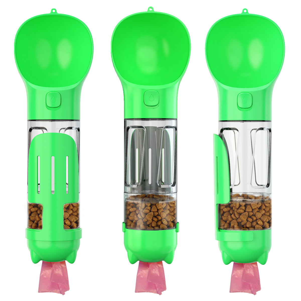 Portable 300ml Pet Water Bottle with Food Compartment & Bag