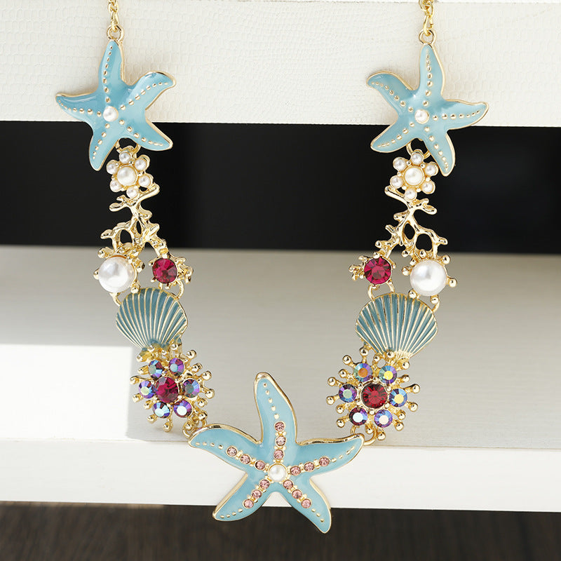 BowLift | Shell Starfish Pearl Necklace