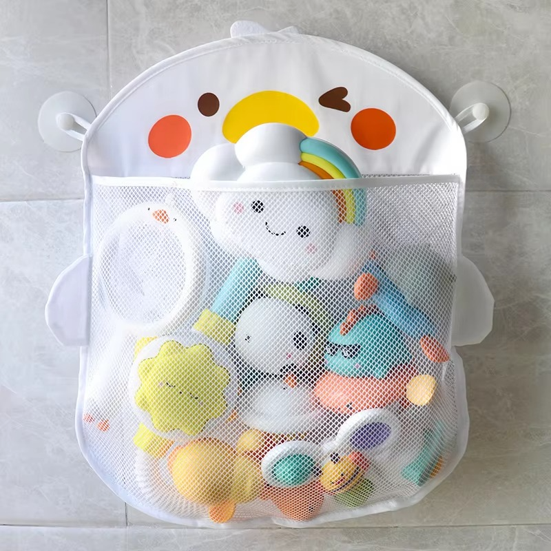 BowLift | Cartoon Duck Baby Bath Toy Mesh Storage Bag with Suction Cups
